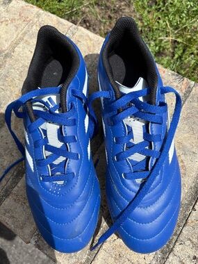 adidas Kids Royal Blue and White Soccer Sneakers